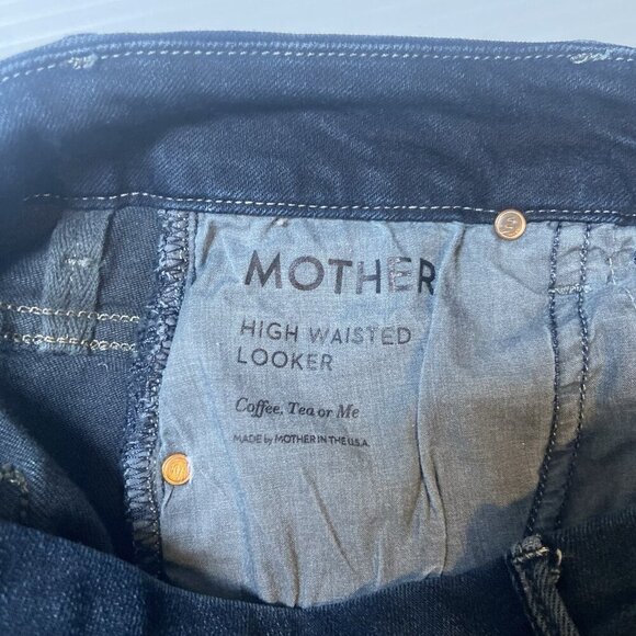 Mother Jeans Womens 26 Blue Denim High Waisted Rise The Looker Coffee Tea Or Me - Picture 7 of 9